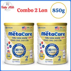 Combo 2 Lon Sữa Bột Metacare Opti 2+ 30 Tỷ Lợi Khuẩn Lon 850g Cho Bé 2-10 Tuổi