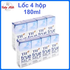 Lốc 4 Hộp Sữa Tươi Tiệt Trùng TH True MILK Hộp 180ml