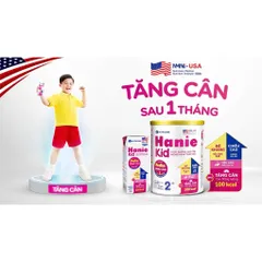 Sữa Bột HANIE KID 2+ Lon 850g Cho Bé 2 -10 Tuổi Sữa Non 24H Cao Năng Lượng Cho Bé Suy Dinh Dưỡng Biếng Ăn Thấp Còi