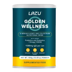 Sữa non kết hợp mật ong Manuka cao cấp LAZU GOLDEN WELLESS nhập khẩu New Zealand hộp 450g