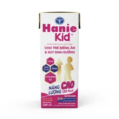 Thùng 48 Hộp Sữa Bột Pha Sẵn Nutricare Hanie Kid 180ml - Cho trẻ biếng ăn & suy dinh dưỡng