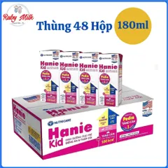 Thùng 48 Hộp Sữa Bột Pha Sẵn Nutricare Hanie Kid 180ml - Cho trẻ biếng ăn & suy dinh dưỡng