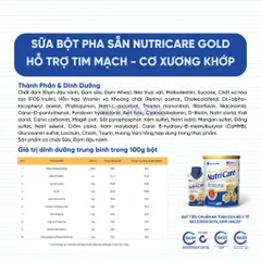 [Combo 2 Lon] Sữa Bột Nutricare Gold Lon 850G Giúp Tăng Cường Chức Năng Cơ Xương Khớp