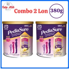 Combo 2 lon Sữa Bột Pediasure 380g Hương vani Ít Ngọt