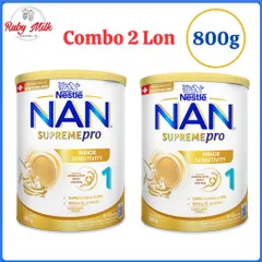 Combo 2 Lon Sữa Bột NAN SUPREME PRO số 1 800g (0-12 tháng)