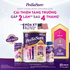 Sữa Bột PediaSure 1-10 tuổi dạng bột hương Vani ít ngọt Lon 380g,800g, 1.6kg