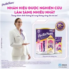 Sữa Bột PediaSure 1-10 tuổi dạng bột hương Vani ít ngọt Lon 380g,800g, 1.6kg