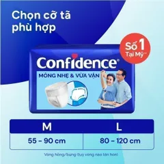 Combo 3 Gói Tã quần người lớn CONFIDENCE SLIM&FIT size L 14 miếng