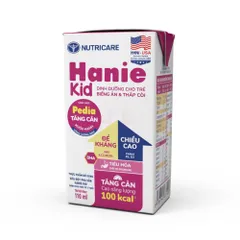 Thùng 48 Hộp Sữa Bột Pha Sẵn Nutricare Hanie Kid 110ml - Cho trẻ biếng ăn và suy dinh dưỡng