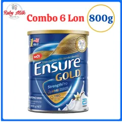 Combo 6 Lon Sữa Bột Ensure Gold Hương Vani 800g