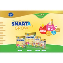 Sữa bột Smarta Grow Opti 3+ tuổi Lon 850g - Phát triển chiều cao, não bộ (Mẫu mới)