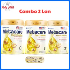 Combo 2 Lon Sữa Bột Metacare Opti C-SECTION Lon 800g - Dành Cho Bé Sinh Mỗ, Đề Kháng