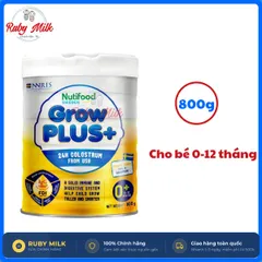 [Chính Hãng] Sữa bột Nutifood GrowPLUS+ Vàng 0+  Sữa Non Cho Bé Hỗ Trợ Tăng Đề Kháng Lon 800g