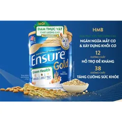 Sữa bột Ensure Gold Green Health Đạm thực vật hương Hạnh nhân 800g