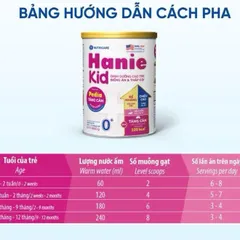 Sữa Bột Hanie Kid - Hỗ Trợ Tăng Cân, Giảm Biếng Ăn, Suy Dinh Dưỡng Thấp Còi