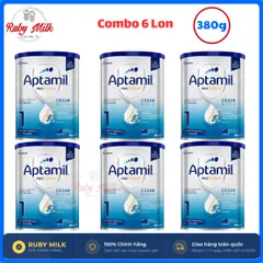 [Combo 6 Lon] Sữa bột Aptamil Cesarbiotik New Zealand số 1 Lon 380g cho bé 0-12 tháng