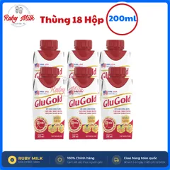 Thùng Sữa Dinh Dưỡng Pha Sẵn Nutricare GLUGOLD 200ml tăng cường sức khỏe cân bằng đường huyết (Thùng 18 Hộp)