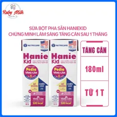 Sữa bột pha sẵn Hanie Kid 110ml, 180ml Nutricare cho trẻ biếng ăn suy dinh dưỡng
