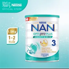 Sữa Bột NAN OPTIPRO PLUS  3 1,5KG Công Thức Phức Hợp 5HMO cho Bé 1-2Tuổi (DATE MỚI)