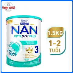 Sữa Bột NAN OPTIPRO PLUS  3 1,5KG Công Thức Phức Hợp 5HMO cho Bé 1-2Tuổi (DATE MỚI)