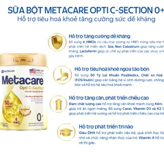 Sữa Bột Nutricare METACARE OPTI C-SECTION 0+ Hỗ Trợ Tiêu Hoá Khoẻ Tăng Cường Đề Kháng Cho Trẻ Sinh Mổ Bé Từ 0-12 Tháng