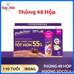 Thùng 48 Hộp Sữa nước Pediasure Socola ít ngọt 180ml (Bao bì thay đổi theo đợt)