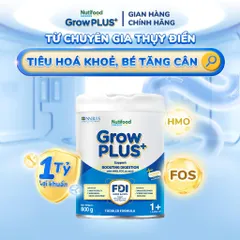 Sữa bột Nutifood Sweden GrowPLUS+ Tiêu Hóa (Xanh Nhạt) Lon 1+ 800g - Tiêu hóa khỏe, tăng cân