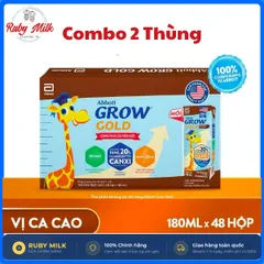 Combo 2 Thùng Sữa Pha Sẵn Abbott Grow Gold Cacao 180ml (bao bì ngẫu nhiên)