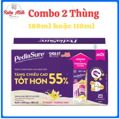Combo 2 Thùng Sữa Bột Pha Sẵn Pediasure 110ml/180ml Cho Bé 1-10 tuổi