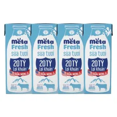 Thùng 48 Hộp Sữa Tươi Nutricare META FRESH Lợi Khuẩn 180ml - Sữa Tươi Tiệt Trùng Bổ Sung Sữa Non Tăng Cường Miễn Dịch