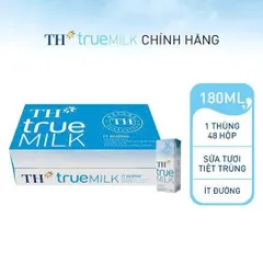 Thùng 48 hộp sữa tươi tiệt trùng ít đường TH true MILK 180ml