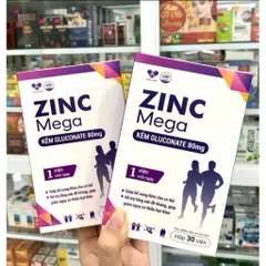 ZinC Mega hộp 30viên - Bổ sung kẽm gluconat, tăng cường sức đề kháng
