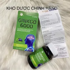 Bổ não GINKGO tăng cường trí nhớ GINKGO BILOBA 6000 lọ 30 viên - Hoạt huyết, tăng cường lưu thông máu não