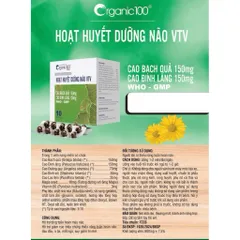 HOẠT HUYẾT DƯỠNG NÃO VTV hộp 100 viên (Bổ não, cải thiện trí nhớ - tăng cường trí nhớ)