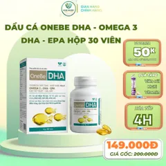 DẦU CÁ OneBe DHA - OMEGA 3 - DHA - EPA hộp 30 viên - Hỗ trợ cải thiện thị lực, làm chậm quá trình thoái hoá điểm vàng