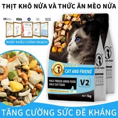 [1KG, 5KG] Thức ăn hạt Cat and friend V2 V3 V1 siêu nhiều topping giúp phục hồi toàn diện