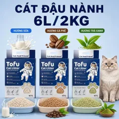 Cát đậu nành 6L (2kg) Tofu Cat Litter Vón Cục Nhanh Có Thể Xả Bồn Cầu Cát Vệ Sinh Cho Mèo CÁT ĐẤT SÉT , siêu vón cục