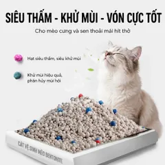 Cát vệ sinh cho mèo siêu vón cục CÁT ĐẤT SÉT Cát Sắn siêu khử mùi ít bụi xả toilet tiện lợi nhanh chóng