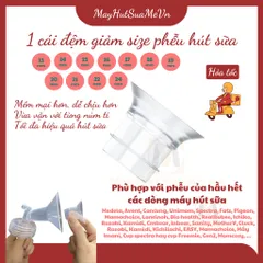 Đệm hạ size phễu hút sữa đủ size từ 13mm đến 24mm - giúp giảm size phễu nhỏ xuống