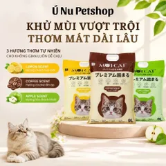 Cát Vệ Sinh Cho Mèo MOI CAT 9L – Cát Đất Sét Vón Cục Khử Mùi, Ít Bụi, Dễ Dọn – 3 Mùi Hương