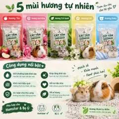 Combo 10 Túi Cát Tắm Cao Cấp Cho Hamster - Combo 10 Túi 1KG - 5 Mùi Hương, An Toàn Lành Tính