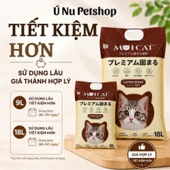 Cát Vệ Sinh Cho Mèo MOI CAT 9L – Cát Đất Sét Vón Cục Khử Mùi, Ít Bụi, Dễ Dọn – 3 Mùi Hương