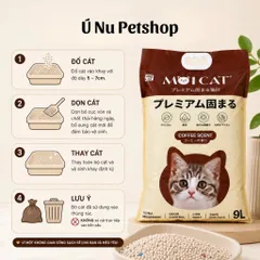 Cát Vệ Sinh Cho Mèo MOI CAT 9L – Cát Đất Sét Vón Cục Khử Mùi, Ít Bụi, Dễ Dọn – 3 Mùi Hương
