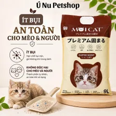 Cát Vệ Sinh Cho Mèo MOI CAT 9L – Cát Đất Sét Vón Cục Khử Mùi, Ít Bụi, Dễ Dọn – 3 Mùi Hương