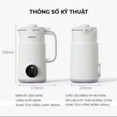 { Có Bảo Hành } Máy Làm Sữa Hạt Ostmars bản 800ml Phù Hợp Cho Gia Đình 1-2 Người Máy Có 6 Chức Năng