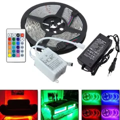 Led dây cuộn 5m 12v  điều khiển remod có bọc keo silicon có keo dán siêu bền và đẹp đơn màu và nhiều màu.