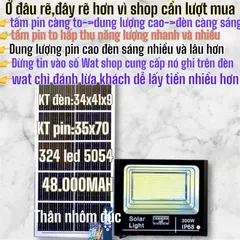 ĐÈN PHA LED Năng lượng mặt trời cao cấp chiếu sáng trong nhà và ngoài sân chống nước ip67 bảo hành 2 năm