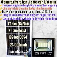 ĐÈN PHA LED Năng lượng mặt trời cao cấp chiếu sáng trong nhà và ngoài sân chống nước ip67 bảo hành 2 năm