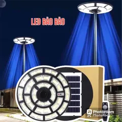 Đèn năng lượng mặt trời UFO 1000W IP67 Không thấm nước 360 ° ánh Sáng Phát Ra Cảm biến chuyển động Ánh sáng trắng