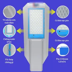 Đèn năng lượng mặt trời,đèn đường bàn chải công suất khủng 300W,500W,600W,vỏ nhôm,có remote,cảm biến, IP67,BH 24 tháng.